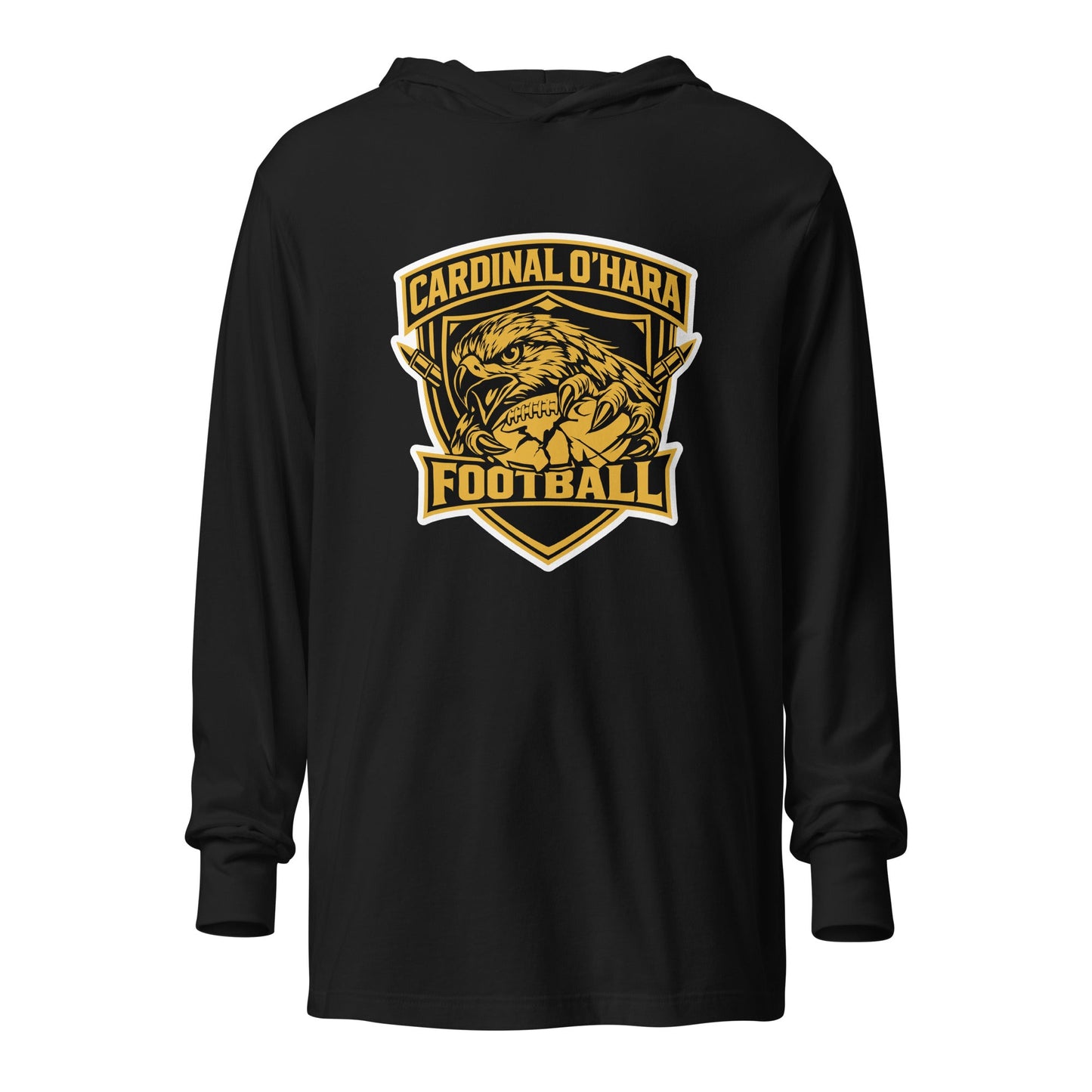 Performance | Hooded Long Sleeve T Shirt | Cardinal Ohara Hawks | Shield Logo