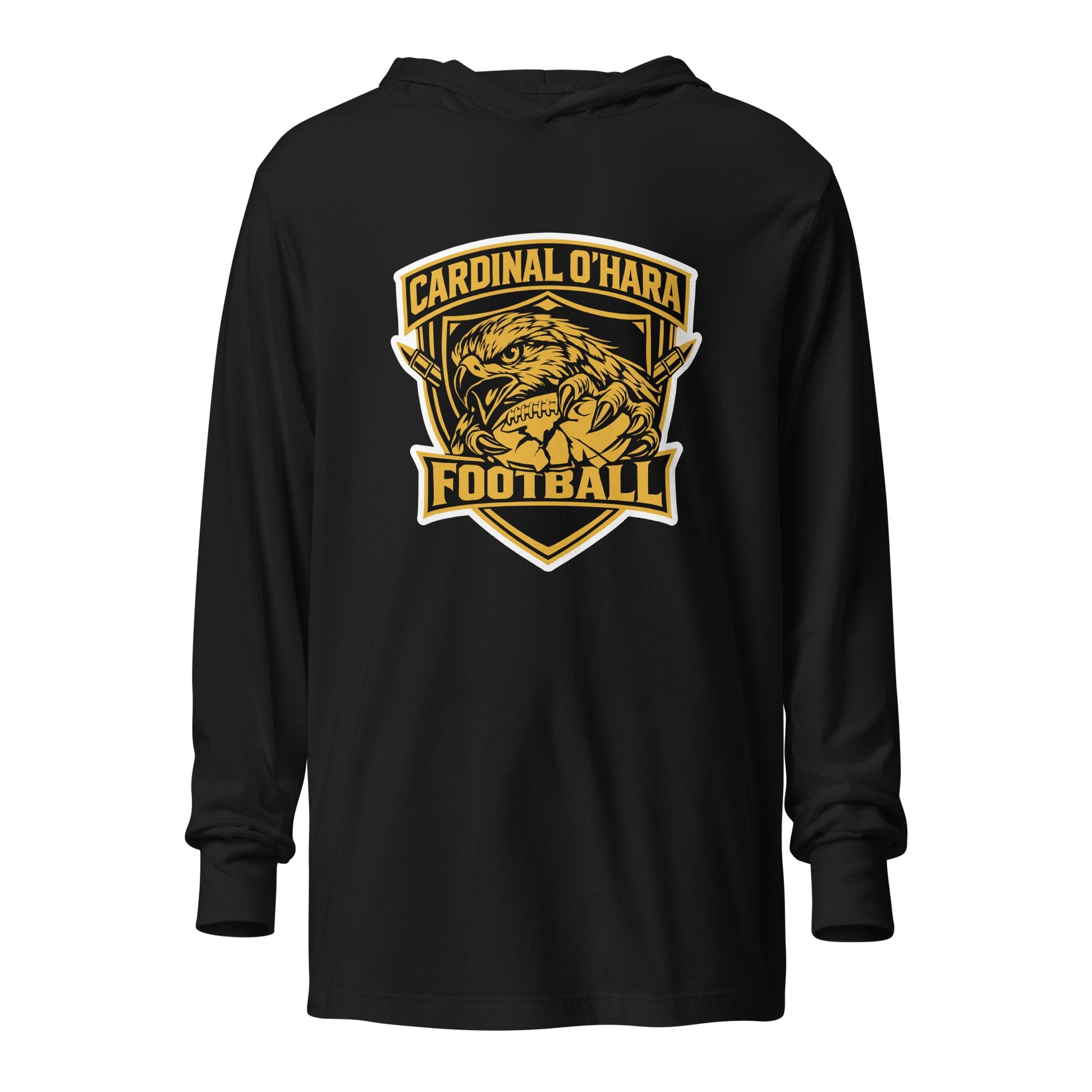 Performance | Hooded Long Sleeve T Shirt | Cardinal Ohara Hawks | Shield Logo