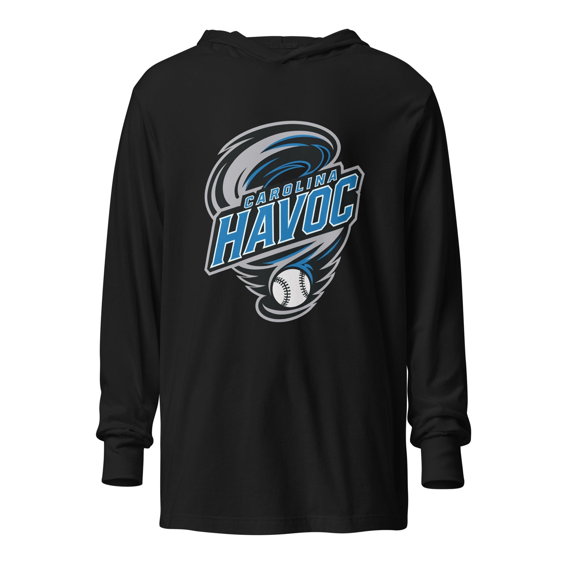 Performance | Hooded Long Sleeve T Shirt | Carolina Havoc | Twister League Crest Logo