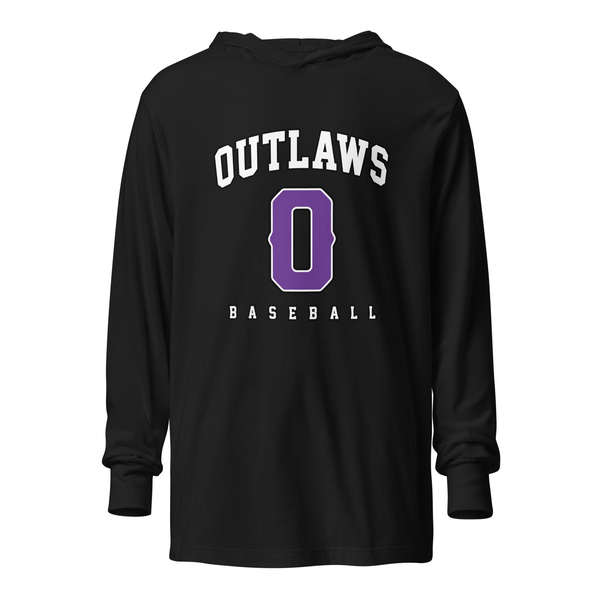Performance | Hooded Long Sleeve T Shirt | Carolina Outlaws Baseball | Atheltics Logo