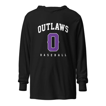Performance | Hooded Long Sleeve T Shirt | Carolina Outlaws Baseball | Atheltics Logo