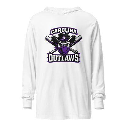 Performance | Hooded Long Sleeve T Shirt | Carolina Outlaws Baseball | Crest Logo