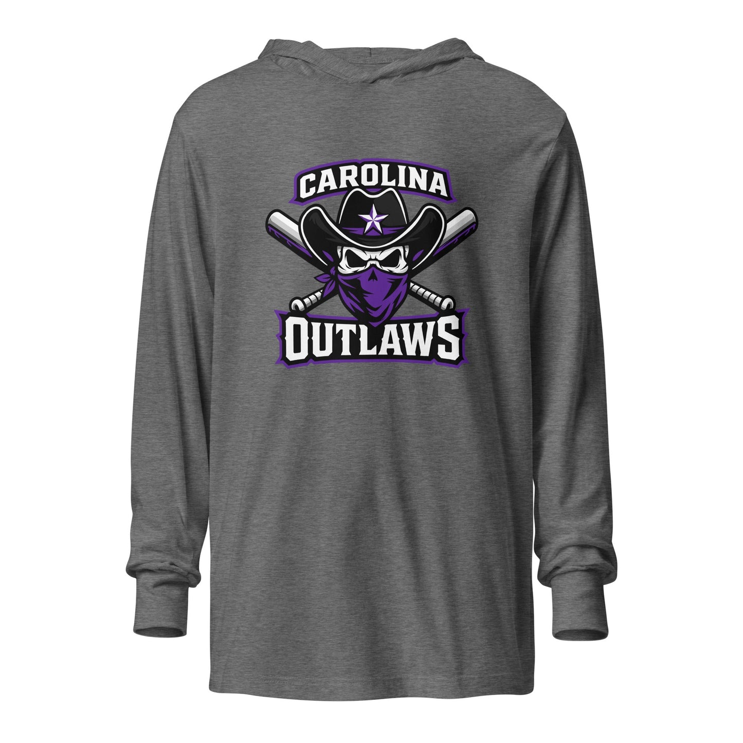 Performance | Hooded Long Sleeve T Shirt | Carolina Outlaws Baseball | Crest Logo