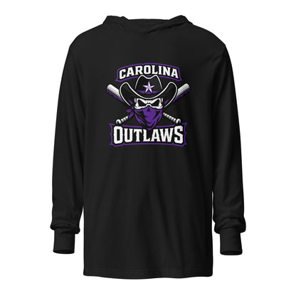 Performance | Hooded Long Sleeve T Shirt | Carolina Outlaws Baseball | Crest Logo