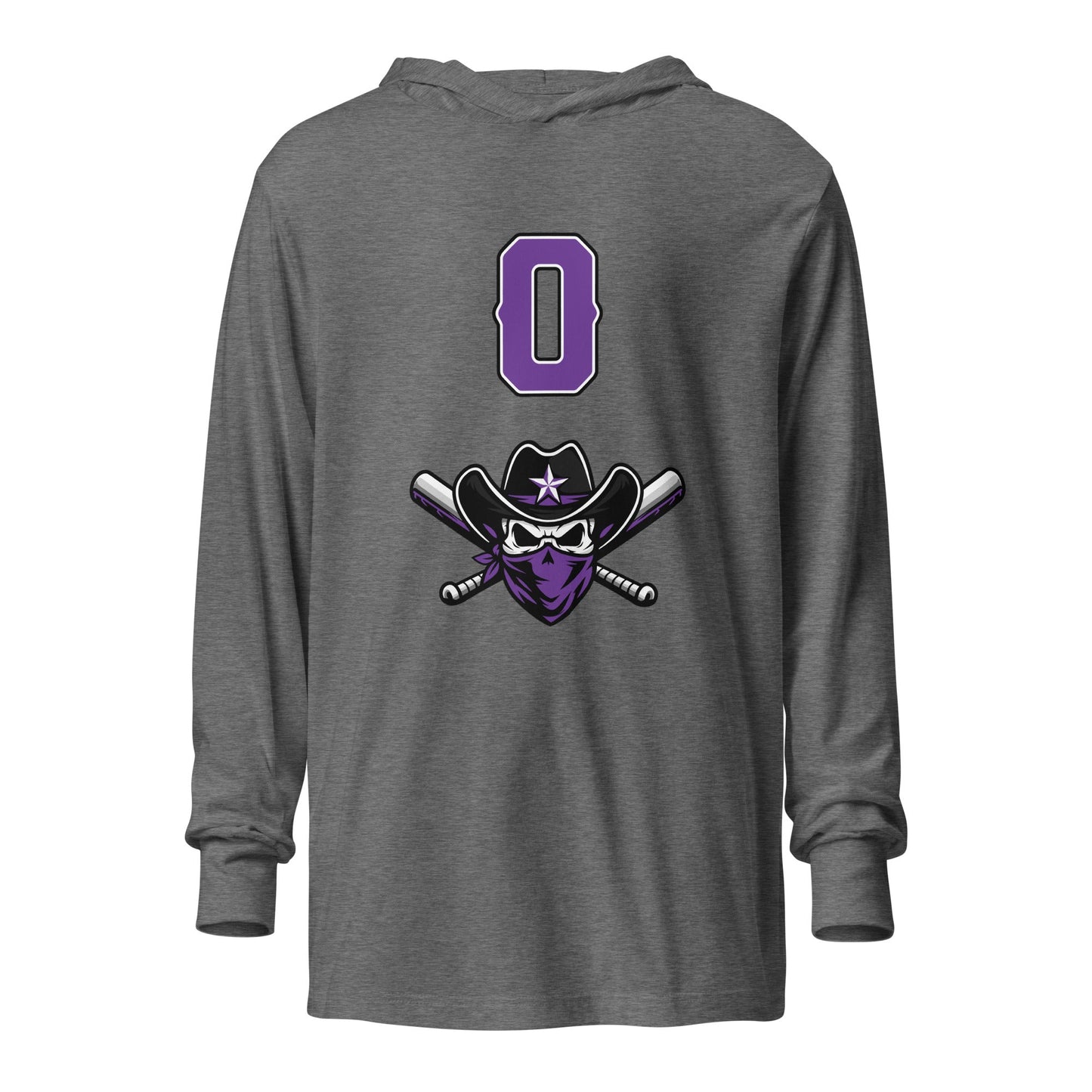 Performance | Hooded Long Sleeve T Shirt | Carolina Outlaws Baseball | Purple Renegades Logo