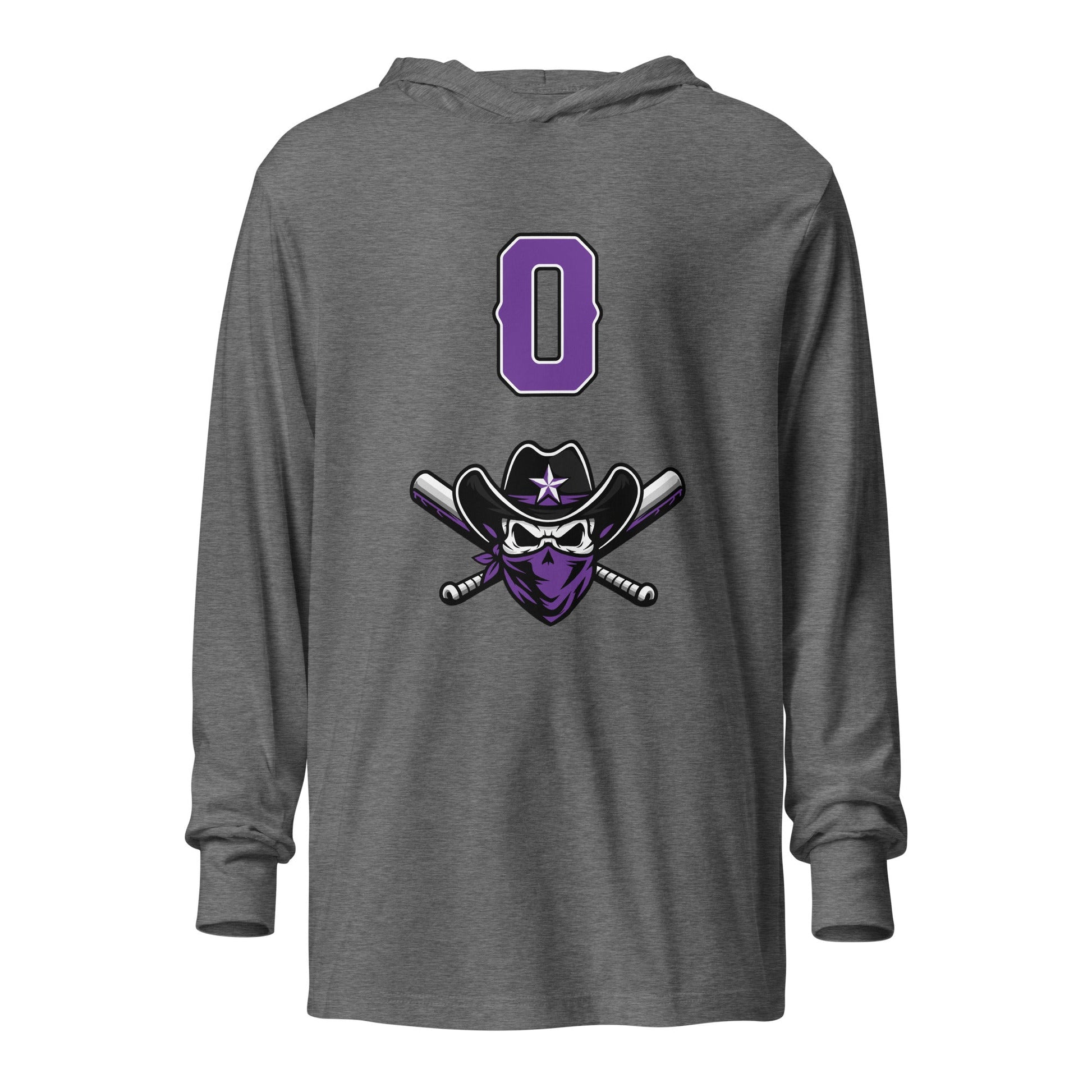 Performance | Hooded Long Sleeve T Shirt | Carolina Outlaws Baseball | Purple Renegades Logo