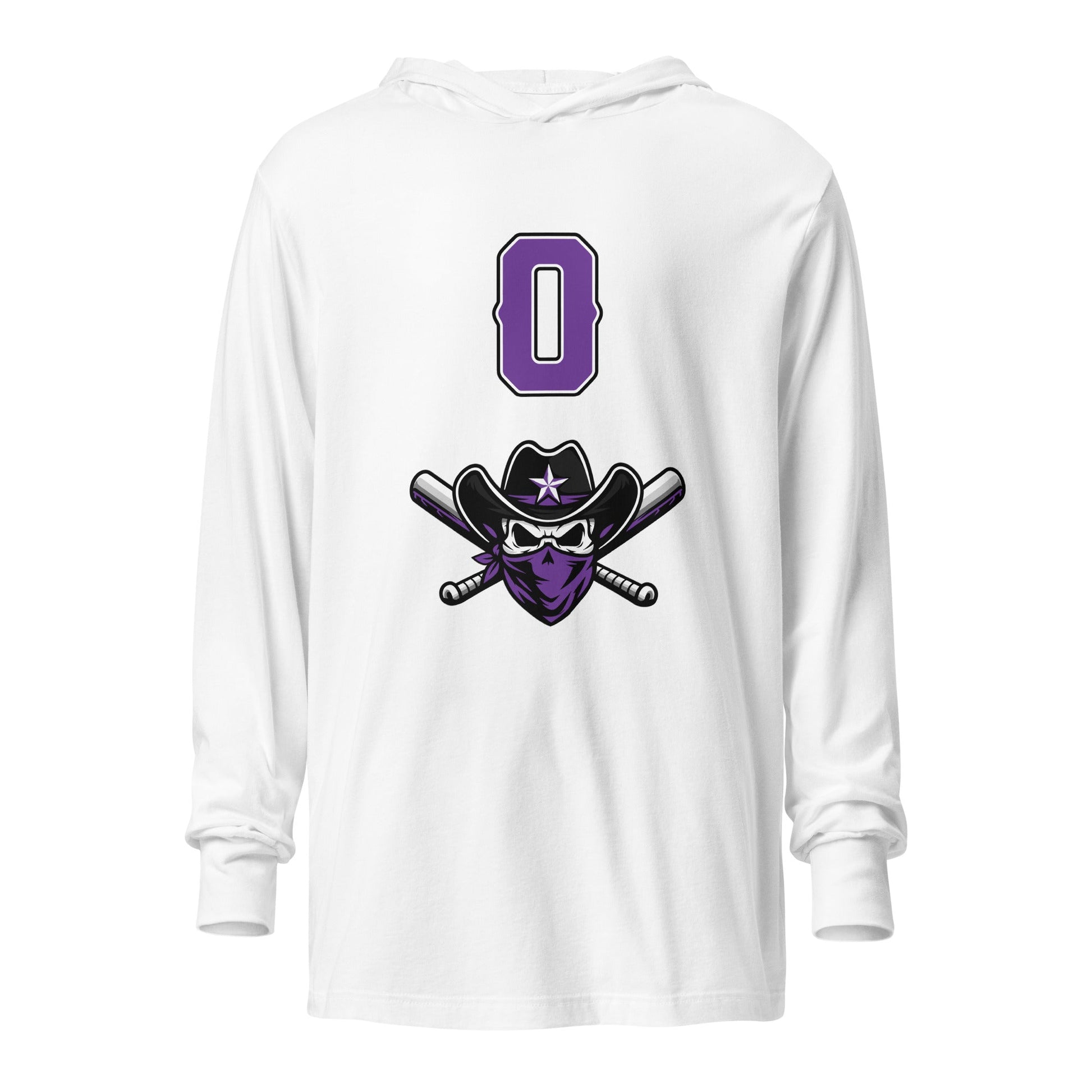 Performance | Hooded Long Sleeve T Shirt | Carolina Outlaws Baseball | Purple Renegades Logo