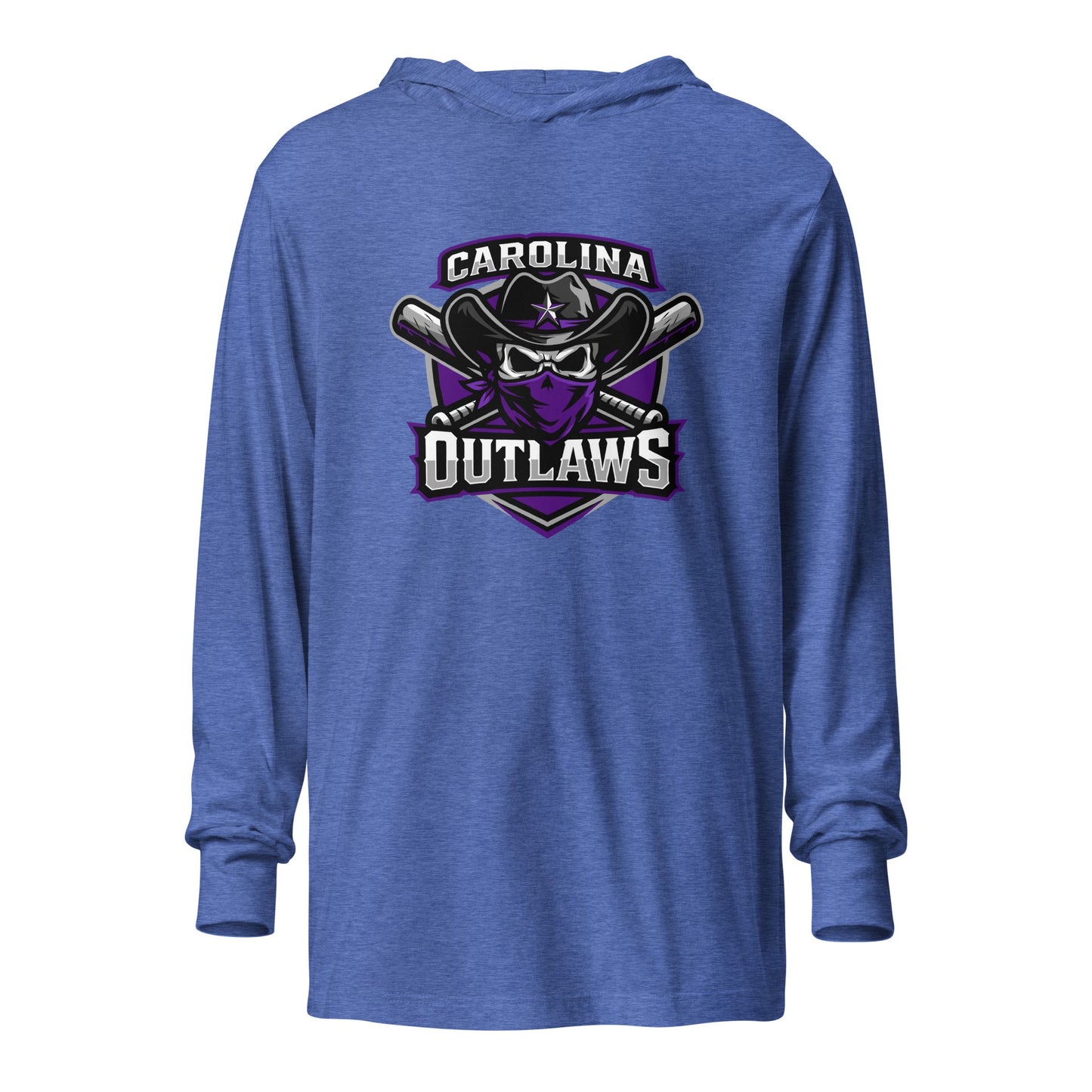 Performance | Hooded Long Sleeve T Shirt | Carolina Outlaws Baseball | Shield Logo