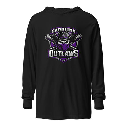 Performance | Hooded Long Sleeve T Shirt | Carolina Outlaws Baseball | Shield Logo