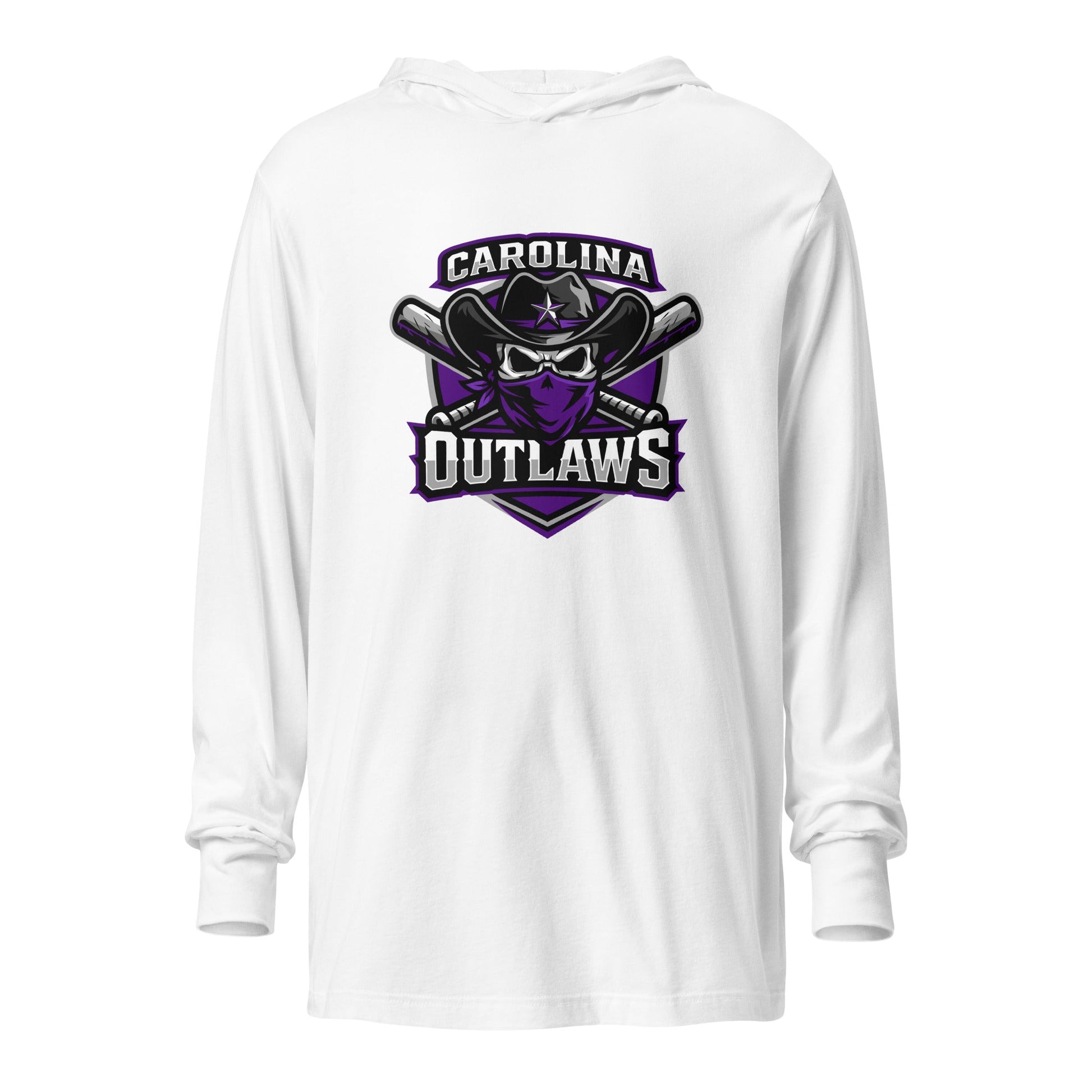 Performance | Hooded Long Sleeve T Shirt | Carolina Outlaws Baseball | Shield Logo