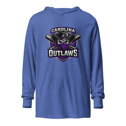 Performance | Hooded Long Sleeve T Shirt | Carolina Outlaws Baseball | Shield Logo