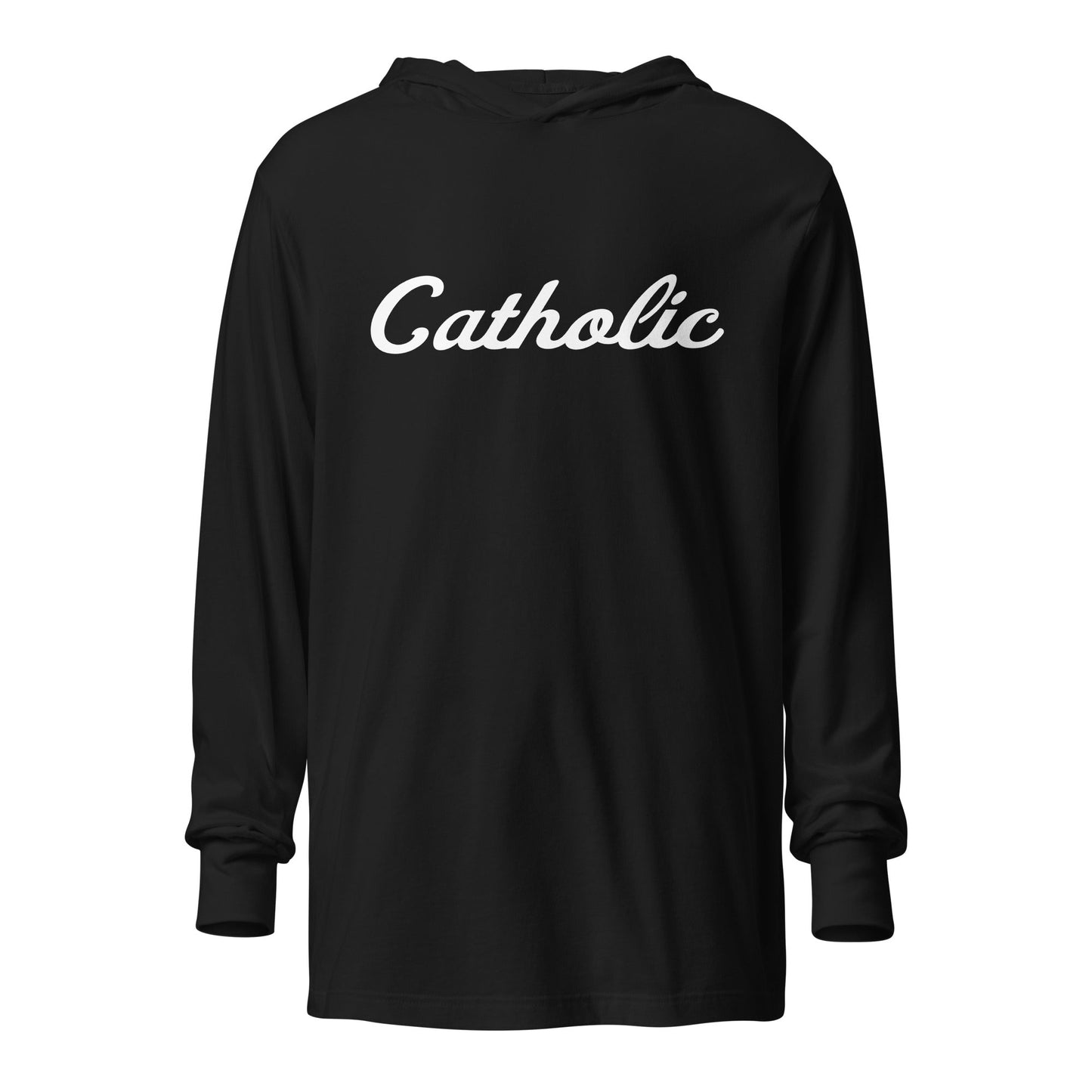 Performance | Hooded Long Sleeve T Shirt | Catholic High School | Script Logo