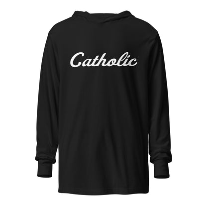 Performance | Hooded Long Sleeve T Shirt | Catholic High School | Script Logo