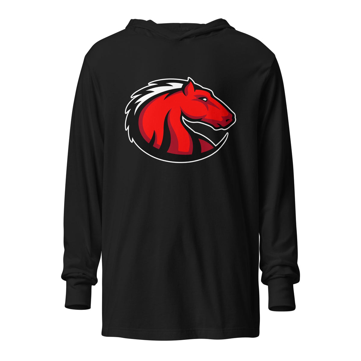 Performance | Hooded Long Sleeve T Shirt | Central Maine Community College Woman’s Soccer | Crest Logo