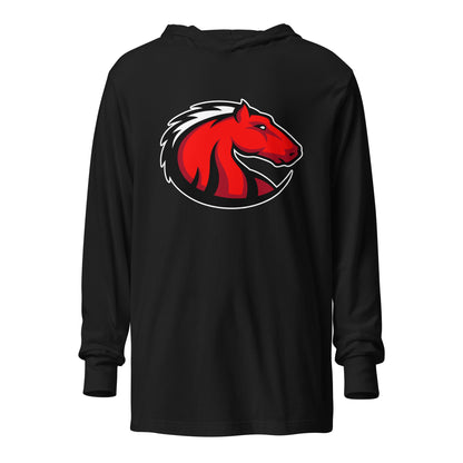 Performance | Hooded Long Sleeve T Shirt | Central Maine Community College Woman’s Soccer | Crest Logo