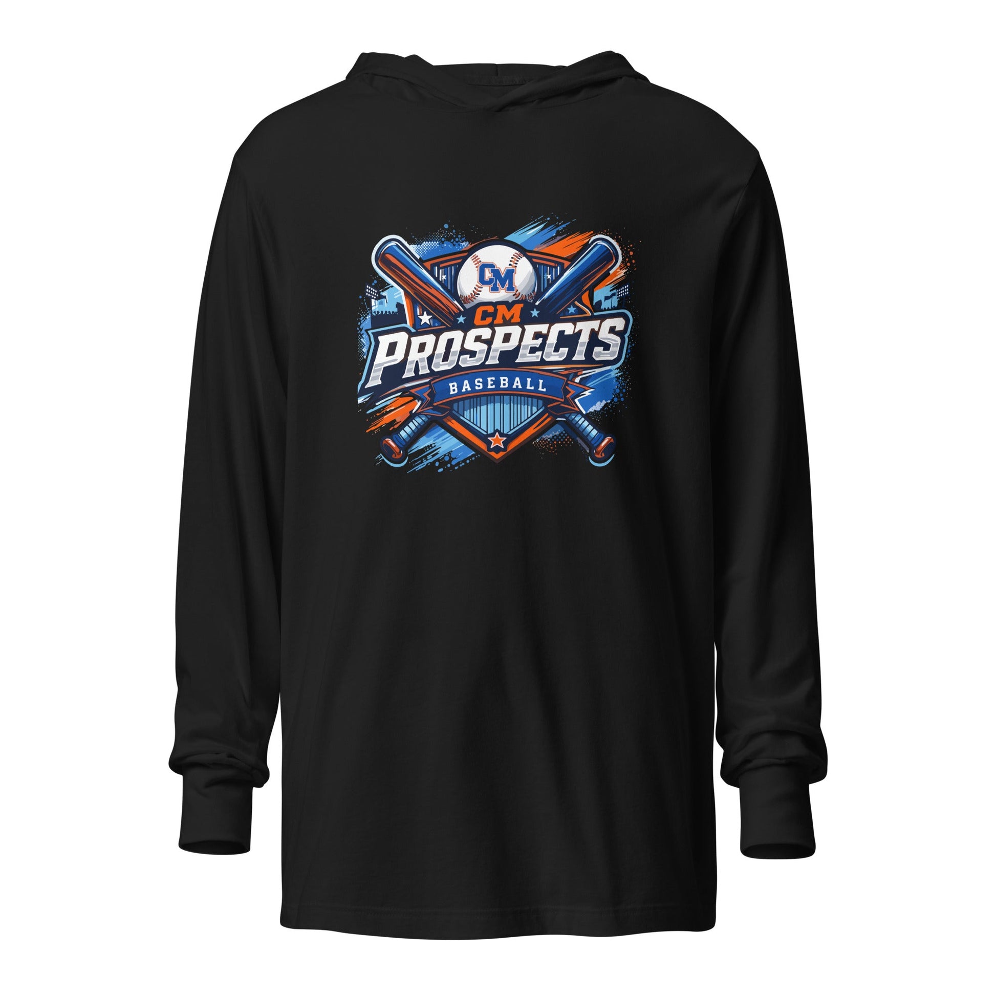 Performance | Hooded Long Sleeve T Shirt | Central Missour Prospects | Shield Logo