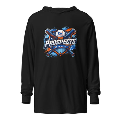 Performance | Hooded Long Sleeve T Shirt | Central Missour Prospects | Shield Logo
