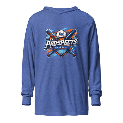 Performance | Hooded Long Sleeve T Shirt | Central Missour Prospects | Shield Logo