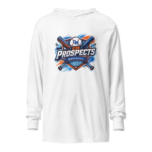 Performance | Hooded Long Sleeve T Shirt | Central Missour Prospects | Shield Logo