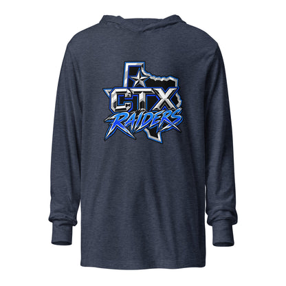 Performance | Hooded Long Sleeve T Shirt | Central Texas Raiders | Crest Logo