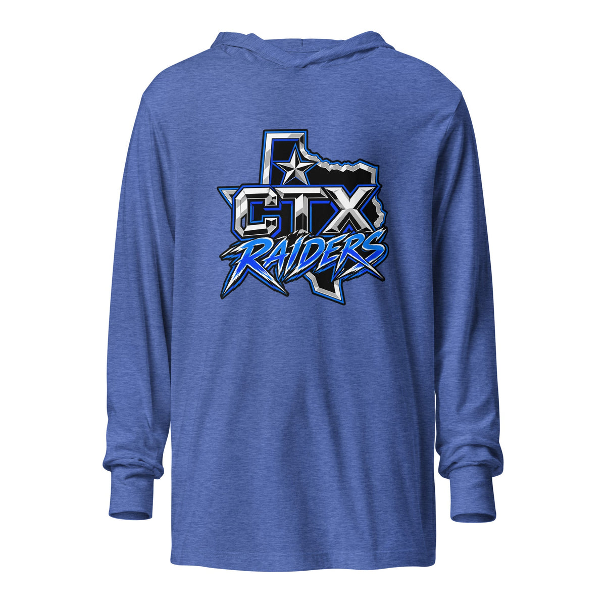 Performance | Hooded Long Sleeve T Shirt | Central Texas Raiders | Crest Logo