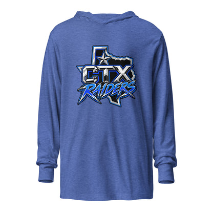 Performance | Hooded Long Sleeve T Shirt | Central Texas Raiders | Crest Logo