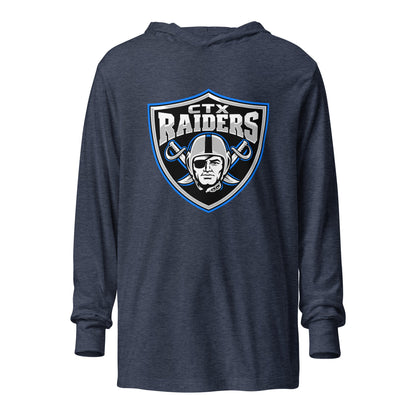 Performance | Hooded Long Sleeve T Shirt | Central Texas Raiders | Emblem Logo