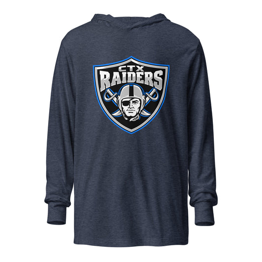 Performance | Hooded Long Sleeve T Shirt | Central Texas Raiders | Emblem Logo