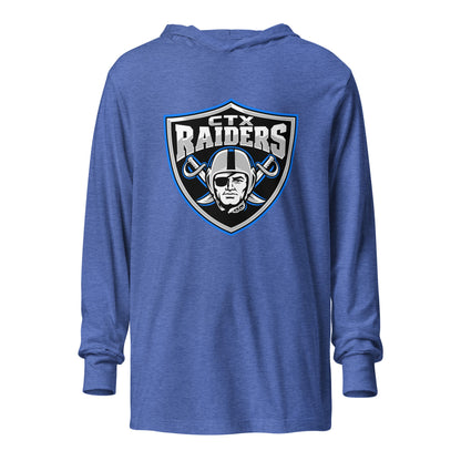 Performance | Hooded Long Sleeve T Shirt | Central Texas Raiders | Emblem Logo