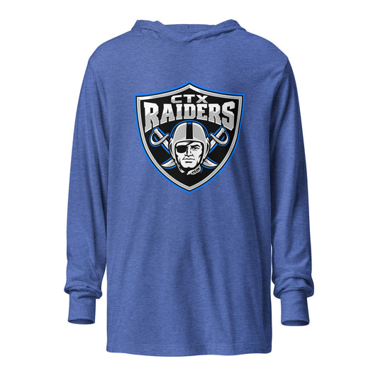 Performance | Hooded Long Sleeve T Shirt | Central Texas Raiders | Emblem Logo