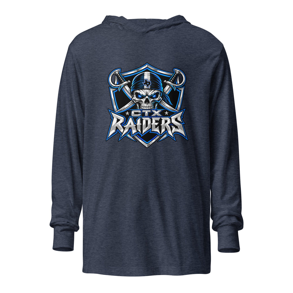 Performance | Hooded Long Sleeve T Shirt | Central Texas Raiders | Shield Logo