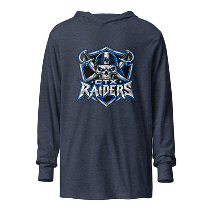 Performance | Hooded Long Sleeve T Shirt | Central Texas Raiders | Shield Logo