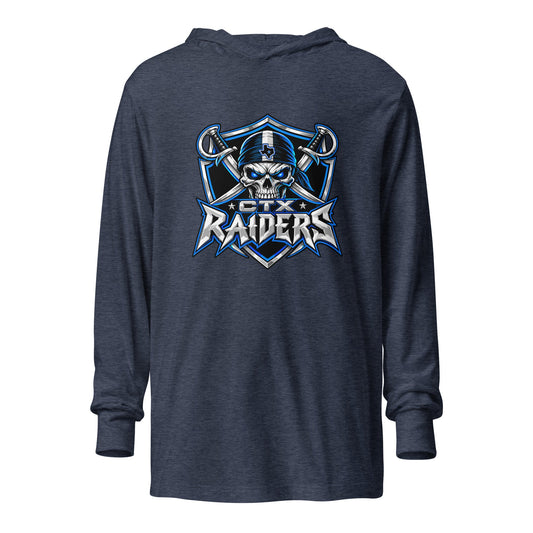 Performance | Hooded Long Sleeve T Shirt | Central Texas Raiders | Shield Logo