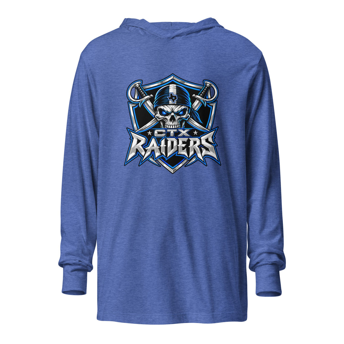 Performance | Hooded Long Sleeve T Shirt | Central Texas Raiders | Shield Logo