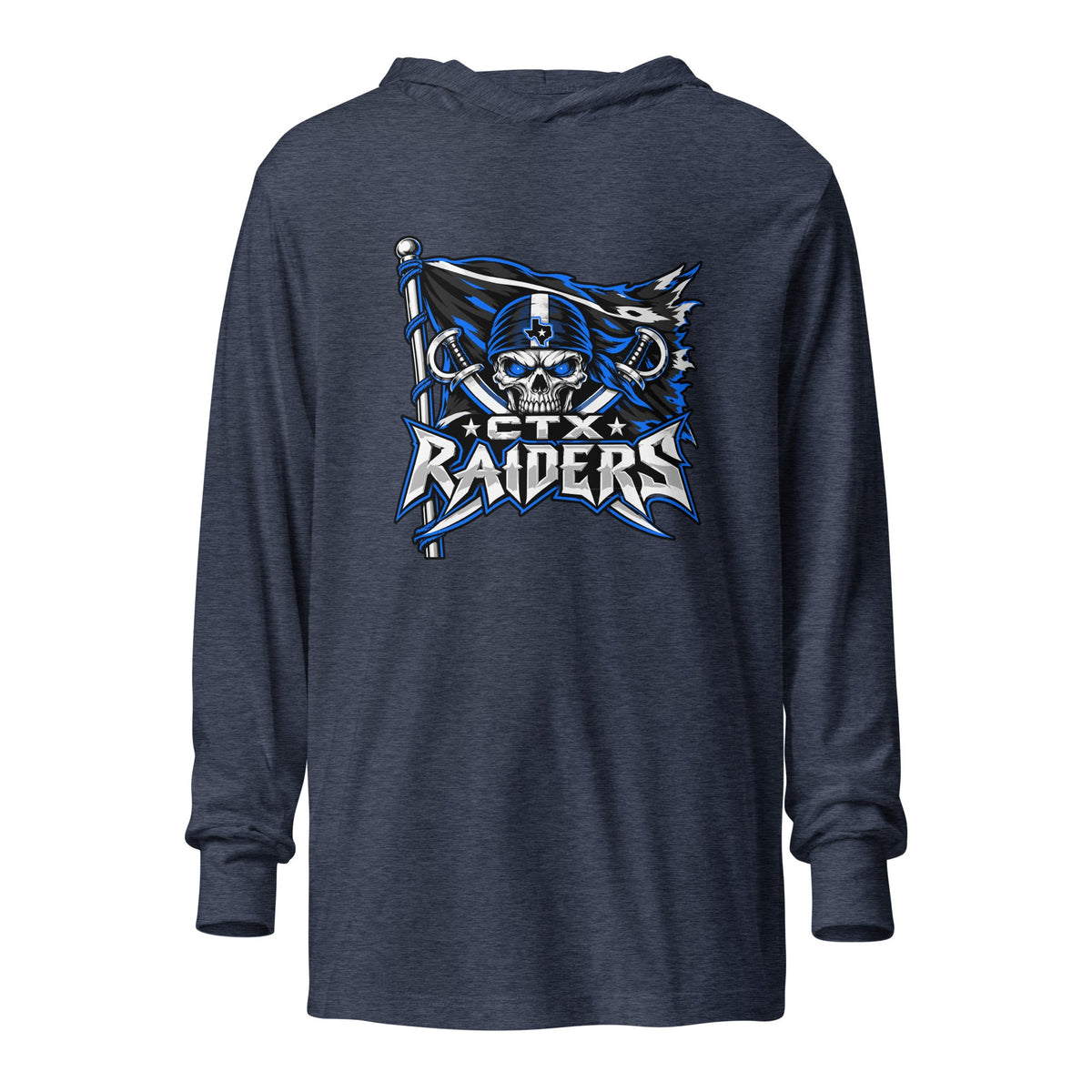 Performance | Hooded Long Sleeve T Shirt | Central Texas Raiders | Vanguard Logo