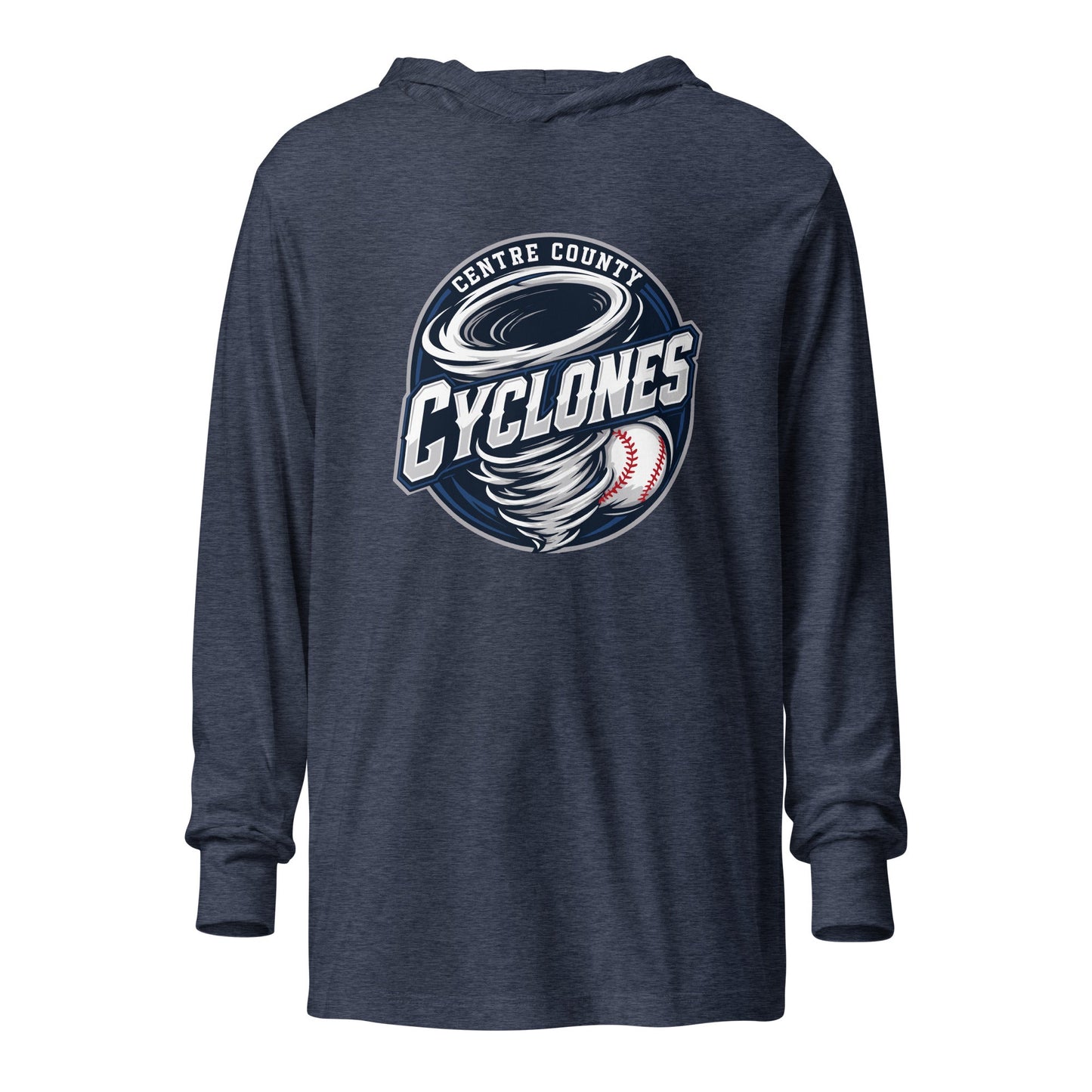 Performance | Hooded Long Sleeve T Shirt | Centre County Cyclones | Badge Logo