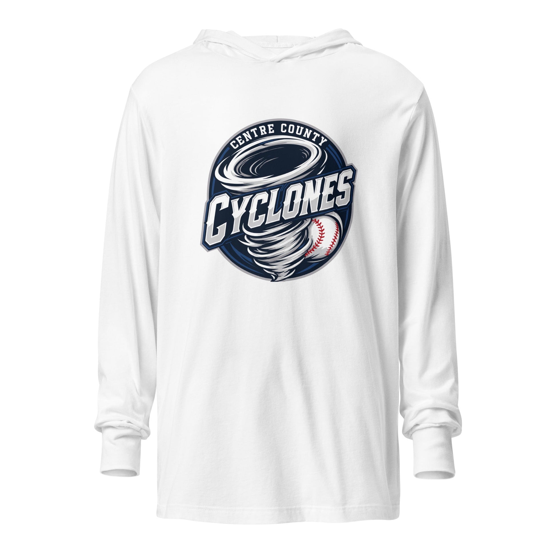 Performance | Hooded Long Sleeve T Shirt | Centre County Cyclones | Badge Logo
