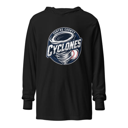 Performance | Hooded Long Sleeve T Shirt | Centre County Cyclones | Badge Logo