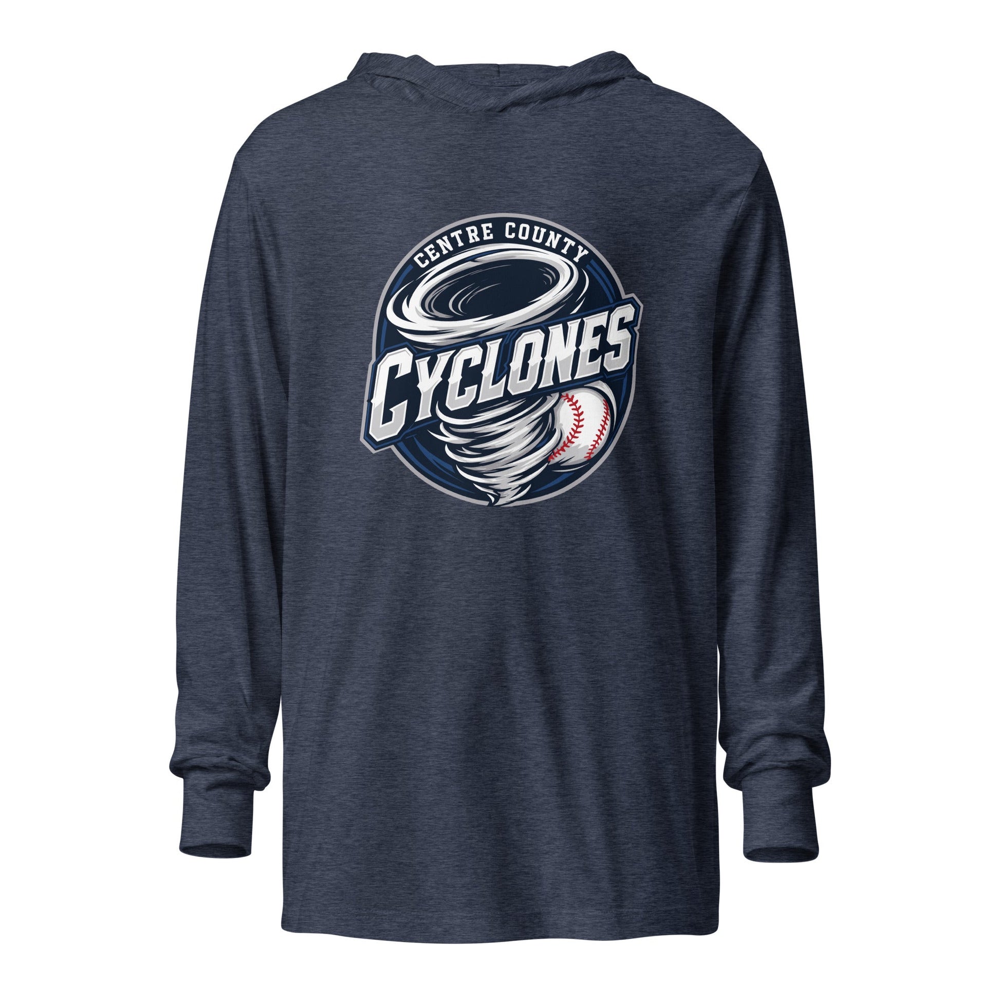Performance | Hooded Long Sleeve T Shirt | Centre County Cyclones | Badge Logo