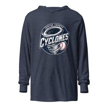 Performance | Hooded Long Sleeve T Shirt | Centre County Cyclones | Badge Logo