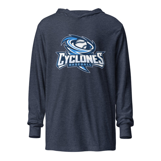 Performance | Hooded Long Sleeve T Shirt | Centre County Cyclones | Crest Logo