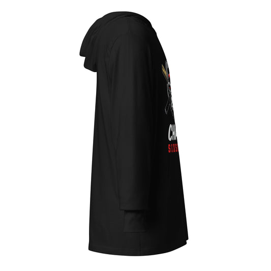 Performance | Hooded Long Sleeve T Shirt | CHAOS 661 7u | SixSixOne Alt Logo