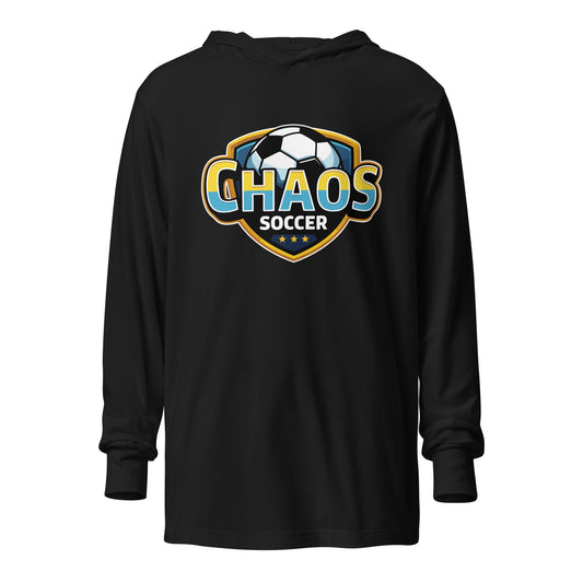 Performance | Hooded Long Sleeve T Shirt | Chaos Soccer | Logo