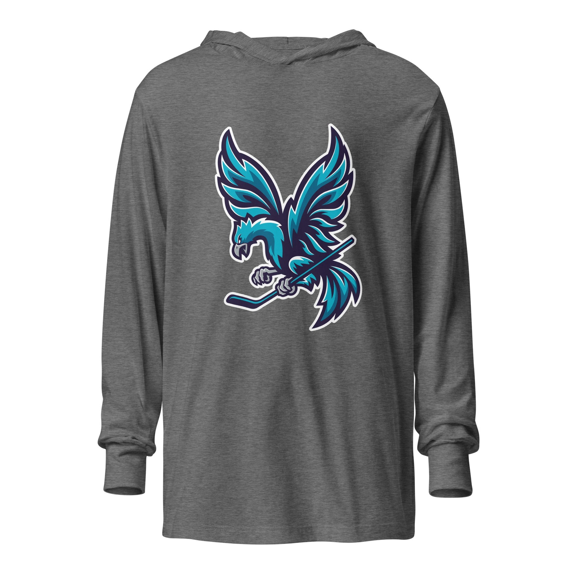 Performance | Hooded Long Sleeve T Shirt | Charlotte Rise | Mascot Logo