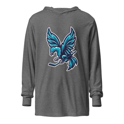 Performance | Hooded Long Sleeve T Shirt | Charlotte Rise | Mascot Logo