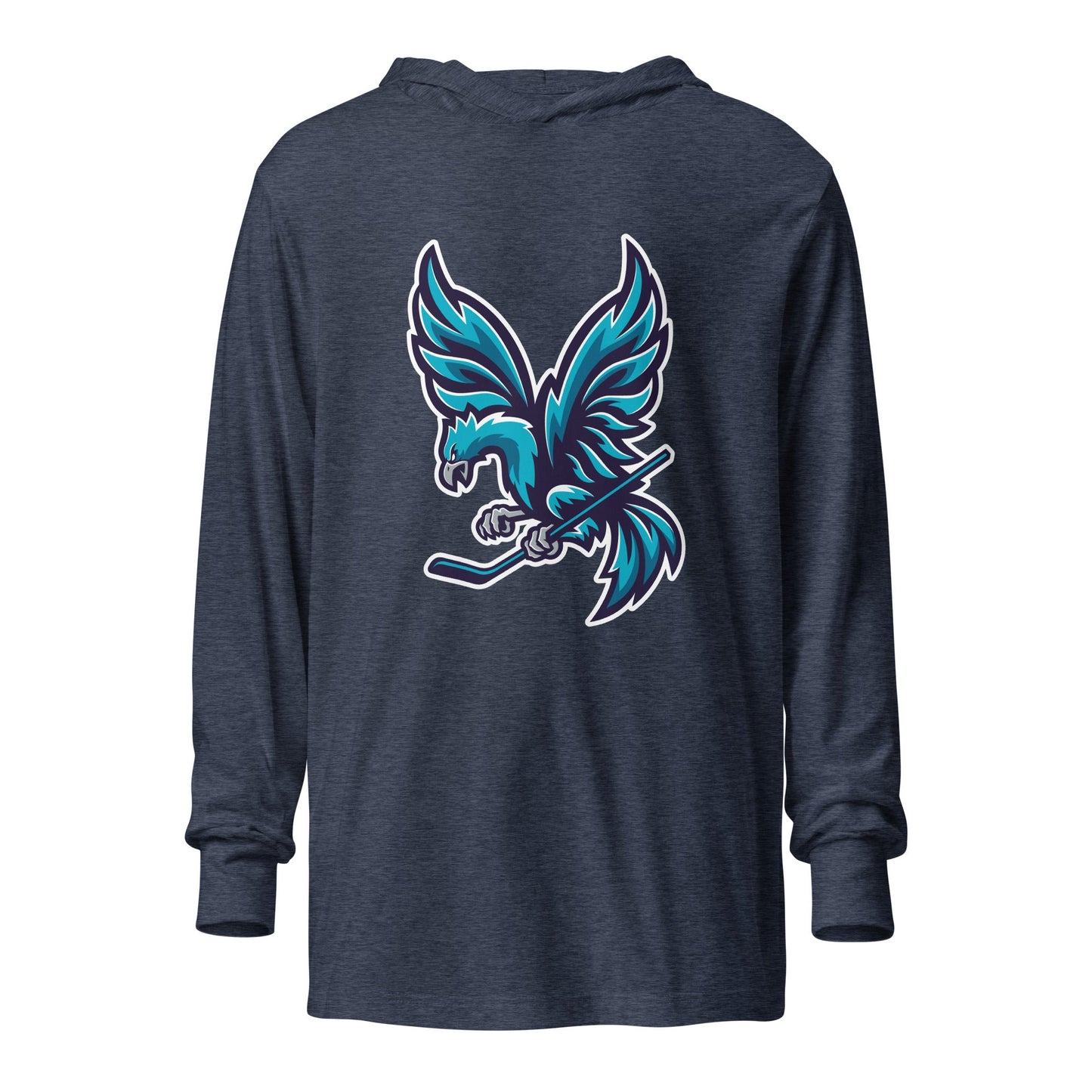 Performance | Hooded Long Sleeve T Shirt | Charlotte Rise | Mascot Logo