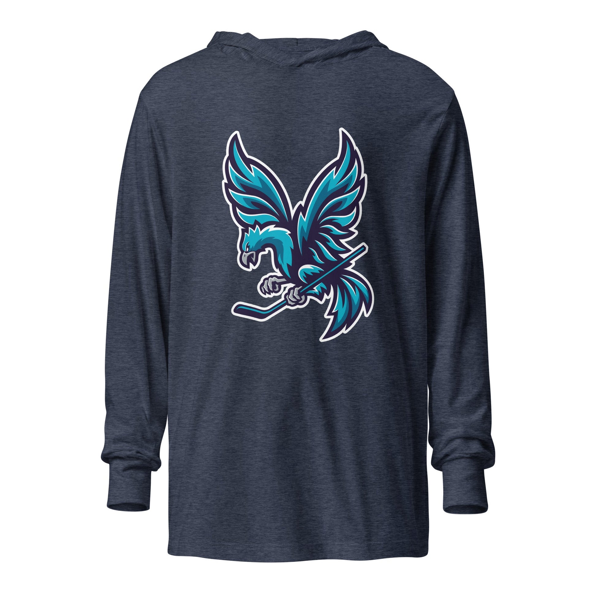 Performance | Hooded Long Sleeve T Shirt | Charlotte Rise | Mascot Logo