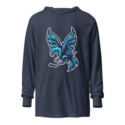 Performance | Hooded Long Sleeve T Shirt | Charlotte Rise | Mascot Logo