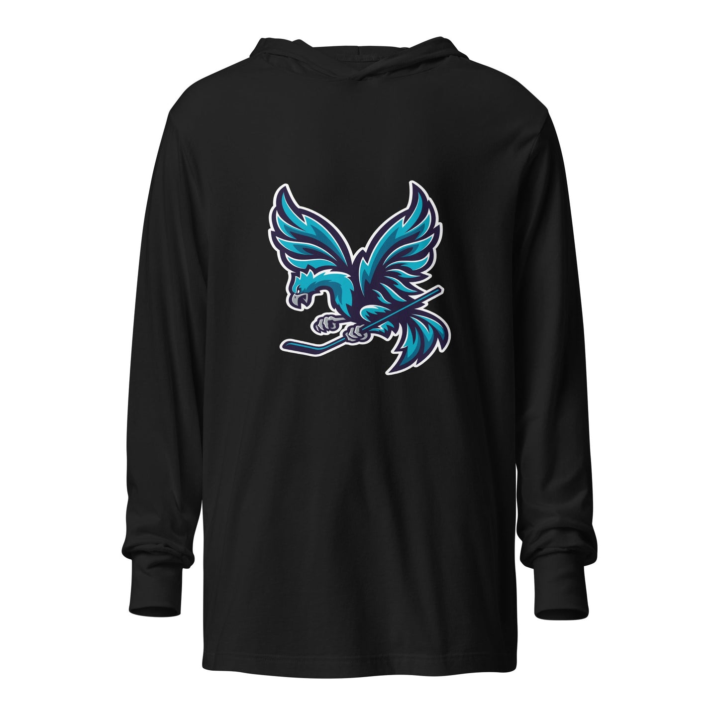 Performance | Hooded Long Sleeve T Shirt | Charlotte Rise | Mascot Logo