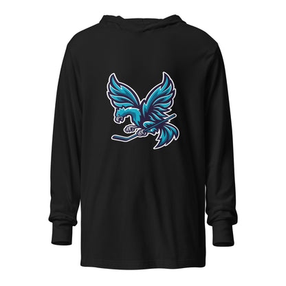 Performance | Hooded Long Sleeve T Shirt | Charlotte Rise | Mascot Logo